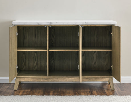 Vida Burnished Blonde/Gray Marble Top Dining Room Set from Steve Silver - Luna Furniture