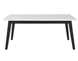 Vida 72″ White Marble Top Dining Table, Black Finish from Steve Silver - Luna Furniture