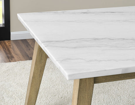 Vida 72″ White Marble Top Dining Table from Steve Silver - Luna Furniture