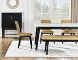 Vida Black/Sand Marble Top Dining Room Set from Steve Silver - Luna Furniture