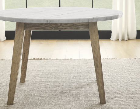 Vida Burnished Blonde/Gray Round Marble Top Dining Room Set from Steve Silver - Luna Furniture