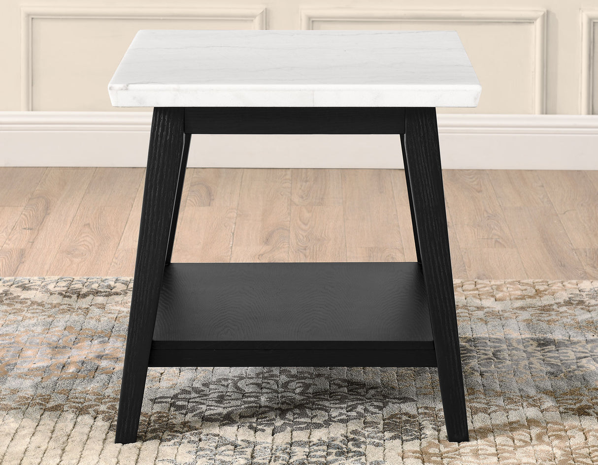 Vida Marble Top 3-Piece Table Set, Black Finish from Steve Silver - Luna Furniture