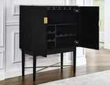 Vida Marble Top WIne Cabinet, Black Finish from Steve Silver - Luna Furniture