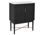 Vida Marble Top WIne Cabinet, Black Finish from Steve Silver - Luna Furniture