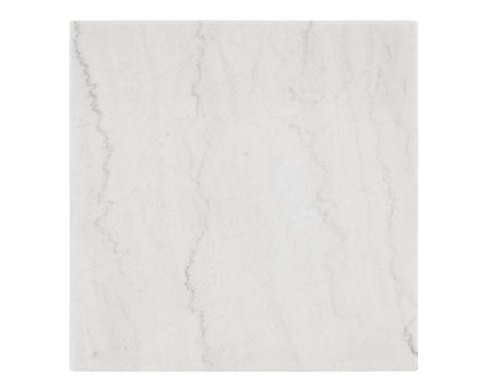 Vida White Marble Top End Table, Black Finish from Steve Silver - Luna Furniture