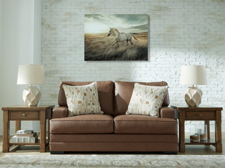 VillaCourt Caramel Loveseat from Ashley - Luna Furniture