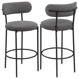 Viola Black Boucle Upholstered Bar Stool, Set of 2 from Coaster - Luna Furniture