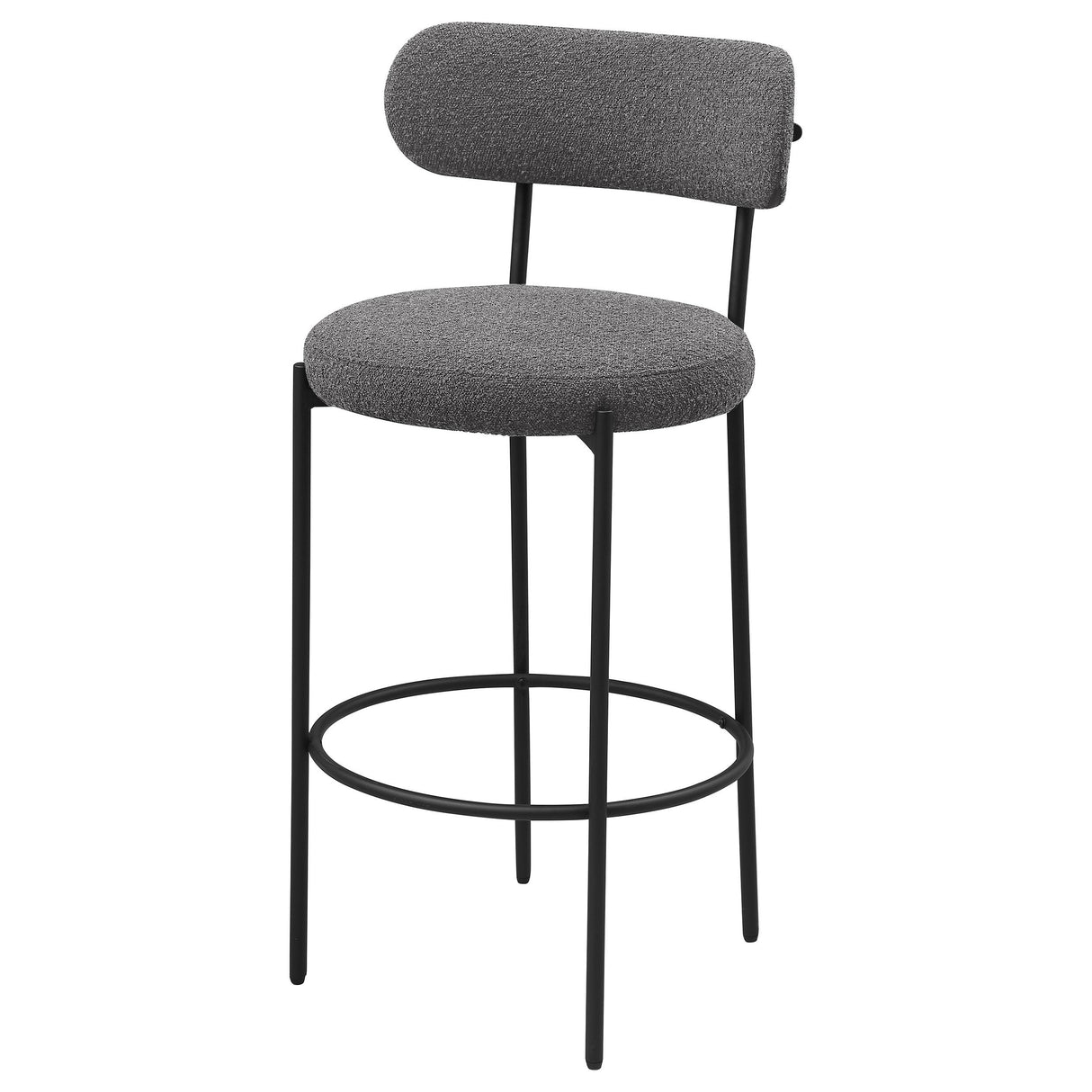 Viola Black Boucle Upholstered Bar Stool, Set of 2 from Coaster - Luna Furniture