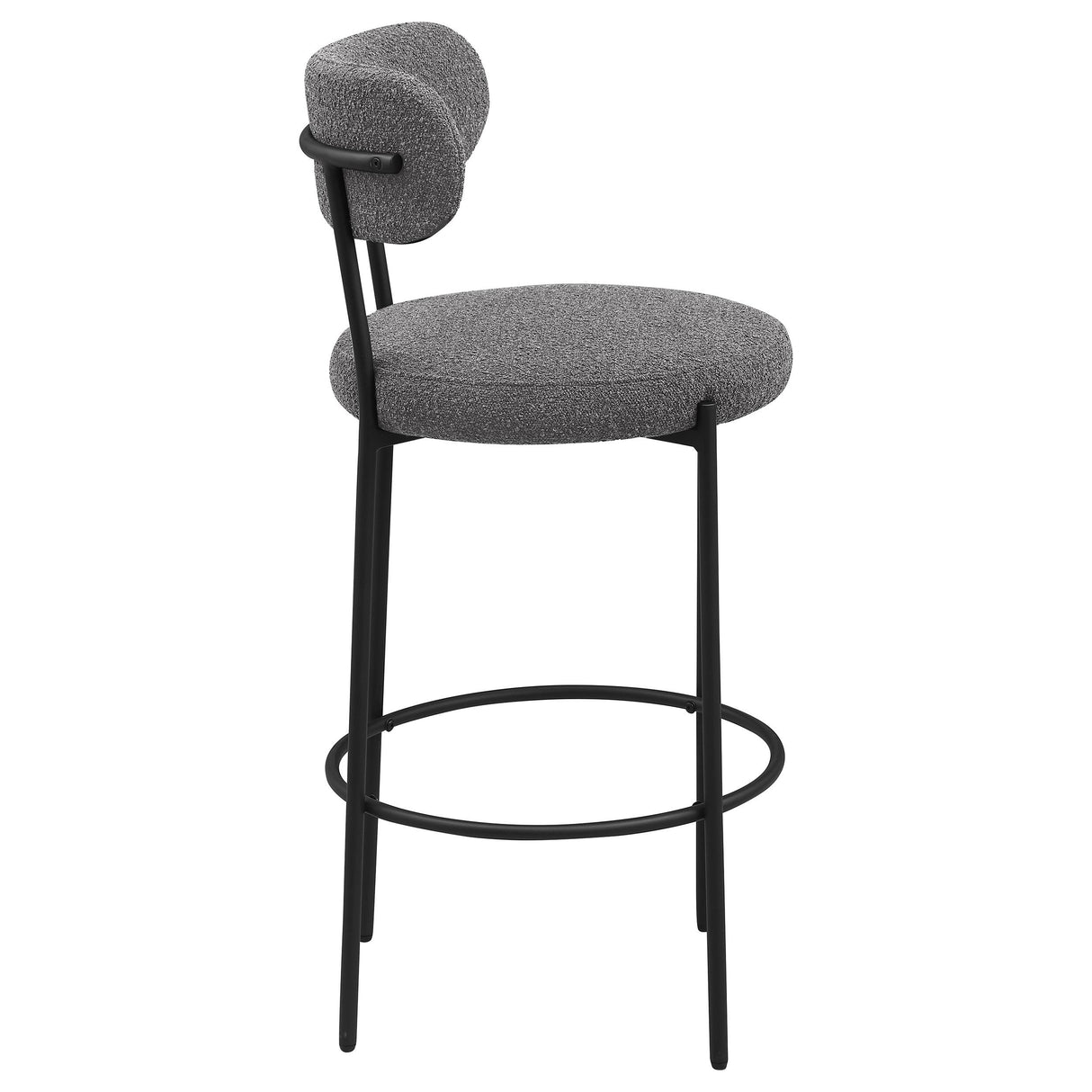 Viola Black Boucle Upholstered Bar Stool, Set of 2 from Coaster - Luna Furniture
