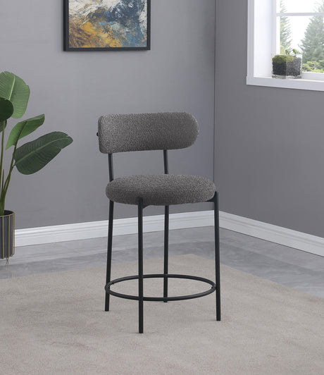 Viola Black Boucle Upholstered Counter Stool, Set of 2 from Coaster - Luna Furniture