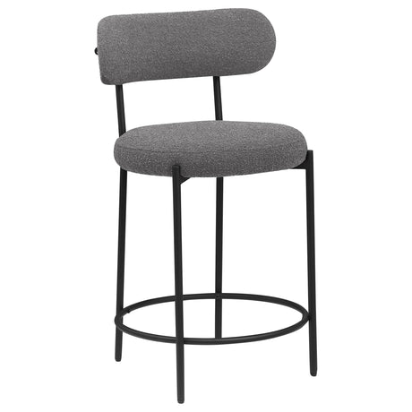 Viola Black Boucle Upholstered Counter Stool, Set of 2 from Coaster - Luna Furniture