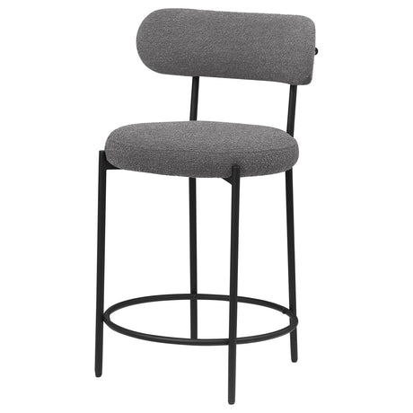 Viola Black Boucle Upholstered Counter Stool, Set of 2 from Coaster - Luna Furniture
