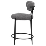 Viola Black Boucle Upholstered Counter Stool, Set of 2 from Coaster - Luna Furniture