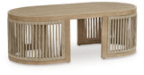Vision Lane Beige Outdoor Coffee Table from Ashley Furniture - Luna Furniture