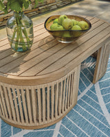 Vision Lane Beige Outdoor Coffee Table from Ashley Furniture - Luna Furniture