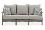 Visola Gray Outdoor Sofa, 2 Lounge Chairs and Coffee Table from Ashley - Luna Furniture