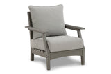 Visola Gray Outdoor Sofa, 2 Lounge Chairs and Coffee Table from Ashley - Luna Furniture