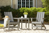 Visola Outdoor Chair with End Table in Gray from Ashley - Luna Furniture