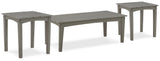 Visola Outdoor Coffee Table with 2 End Tables in Gray from Ashley Furniture - Luna Furniture