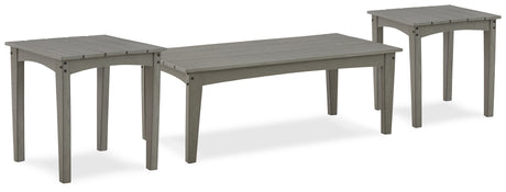 Visola Outdoor Coffee Table with 2 End Tables in Gray from Ashley - Luna Furniture