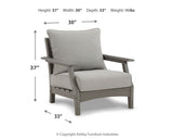Visola Outdoor Sofa and 2 Lounge Chairs with Coffee Table and 2 End Tables in Gray from Ashley Furniture - Luna Furniture
