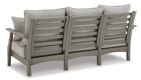 Visola Outdoor Sofa and Loveseat with 2 Lounge Chairs and End Table in Gray from Ashley - Luna Furniture