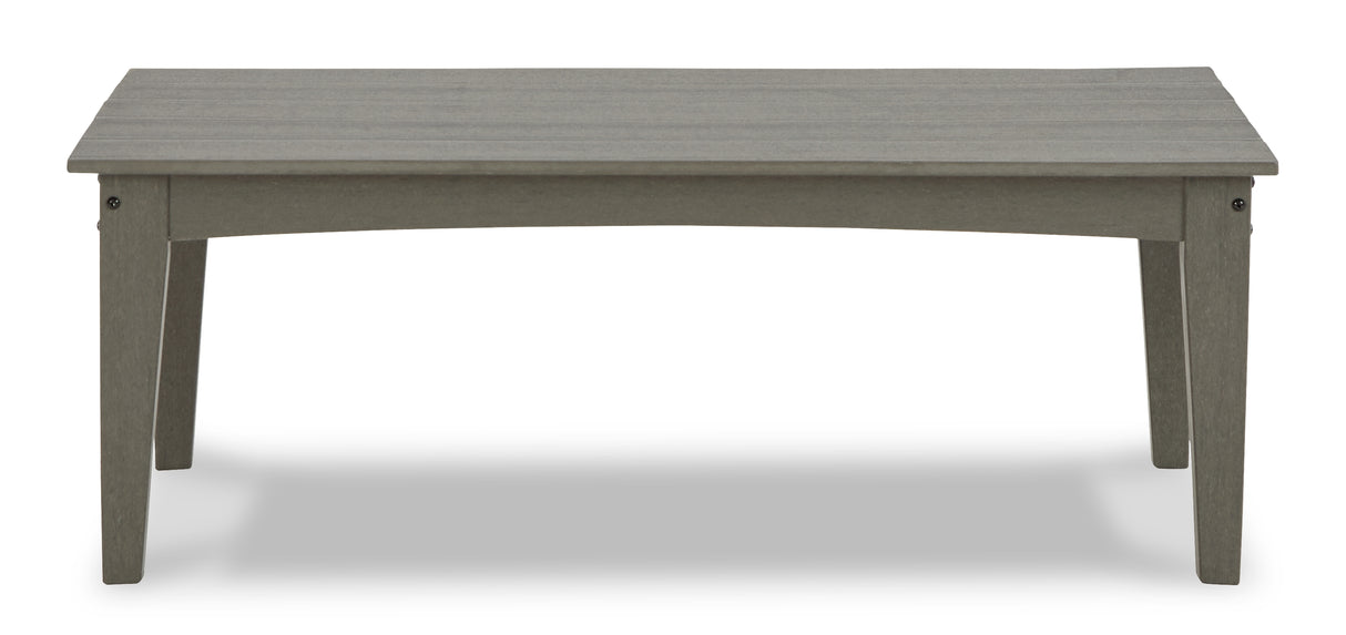 Visola Outdoor Sofa and Loveseat with 2 Lounge Chairs and End Table in Gray from Ashley Furniture - Luna Furniture