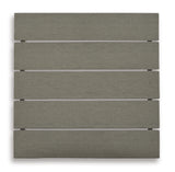 Visola Outdoor Sofa and Loveseat with 2 Lounge Chairs and End Table in Gray from Ashley Furniture - Luna Furniture