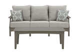 Visola Outdoor Sofa with Coffee Table in Gray from Ashley - Luna Furniture