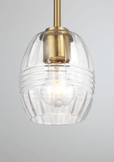 Vista Single Pendant Chain Hanging Light with Clear Glass - Satin Brass from Midinmod - Luna Furniture
