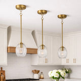 Vista Single Pendant Chain Hanging Light with Clear Glass - Satin Brass from Ashcroft Furniture - Luna Furniture