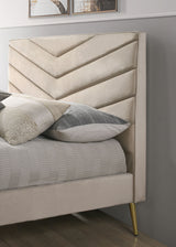 Vivar Beige Full Upholstered Bed from Furniture of America - Luna Furniture