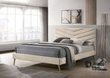 Vivar Beige Full Upholstered Bed from Furniture of America - Luna Furniture