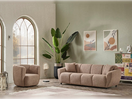 Vizyon Stationary Sofa in Brown from Furnia - Luna Furniture