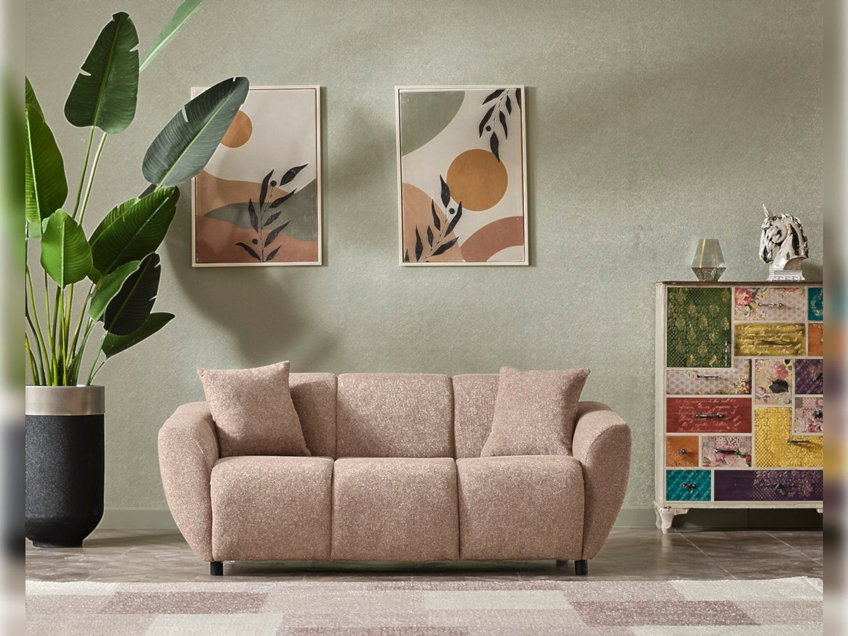 Vizyon Stationary Loveseat in Brown from Furnia - Luna Furniture