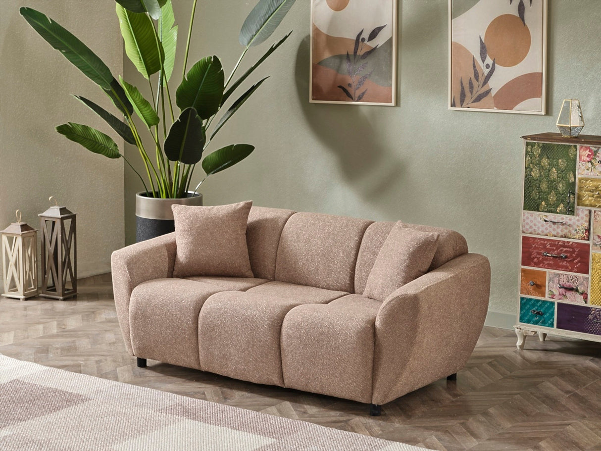 Vizyon Stationary Loveseat in Brown from Furnia - Luna Furniture