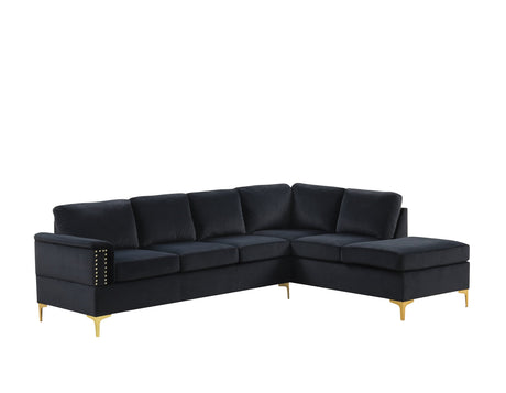 Vogue Black Velvet Sectional from Happy Homes - Luna Furniture