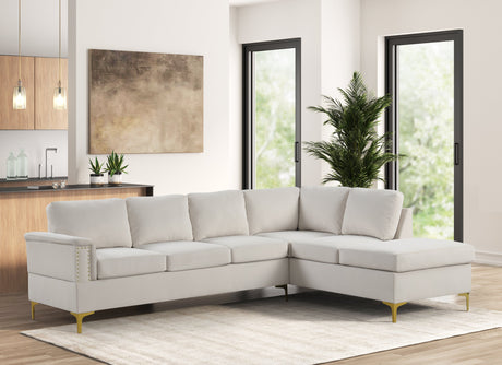 Vogue Cream Velvet Sectional from Happy Homes - Luna Furniture