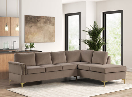 Vogue Latte Velvet Sectional from Happy Homes - Luna Furniture