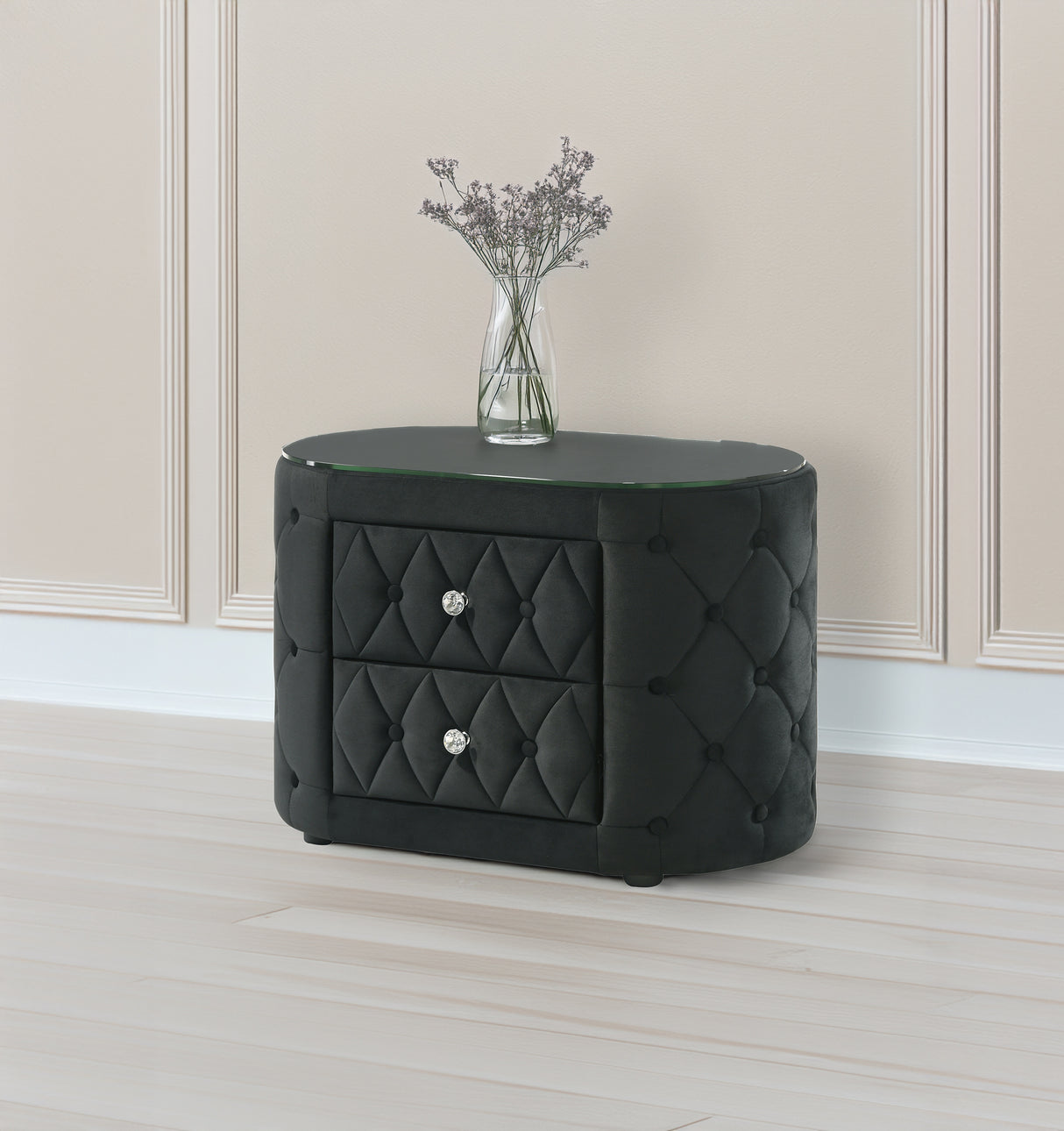 Voltare Black Nightstand from Crown Mark - Luna Furniture