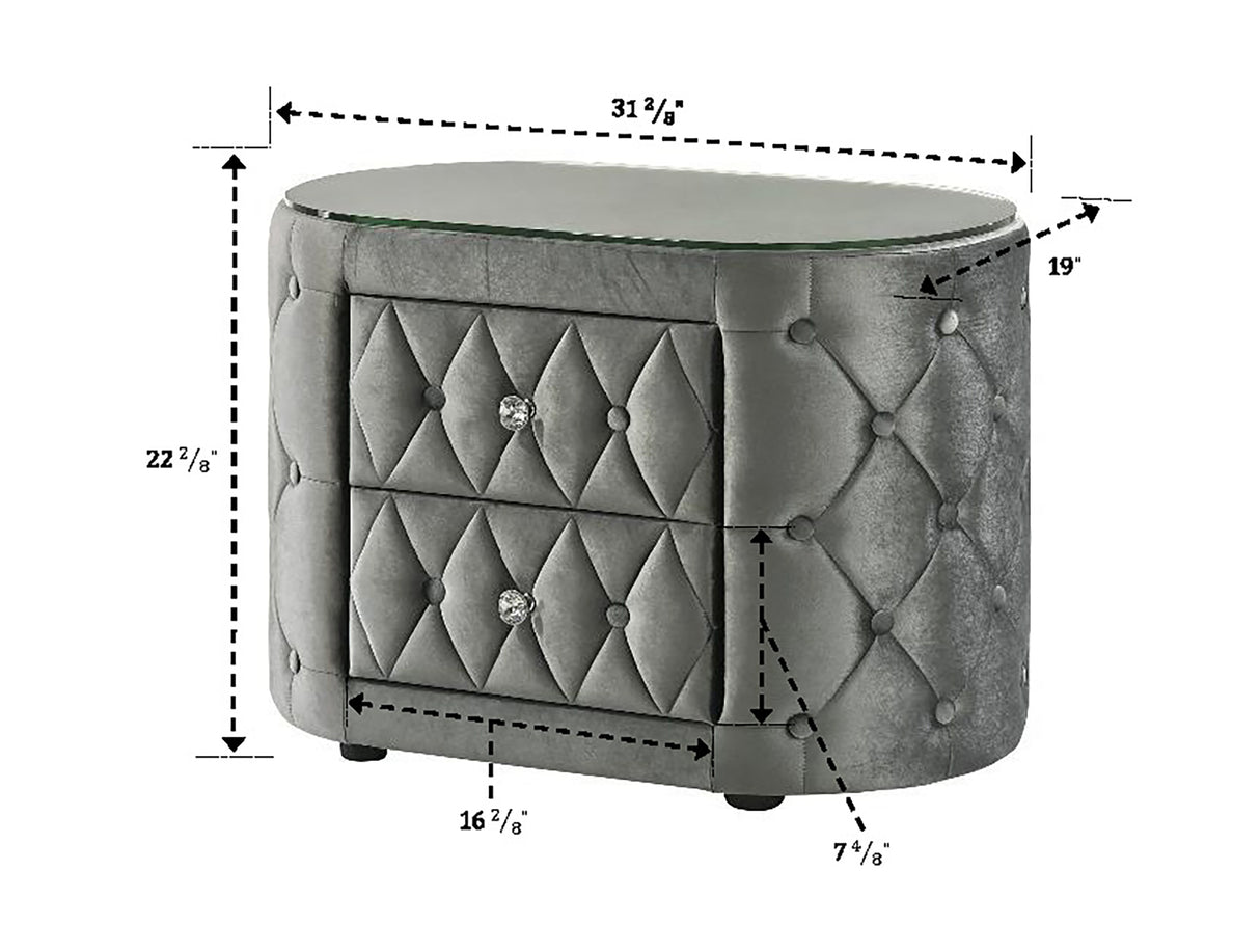 Voltare Gray Nightstand from Crown Mark - Luna Furniture