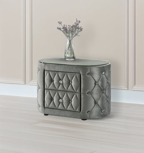 Voltare Gray Nightstand from Crown Mark - Luna Furniture