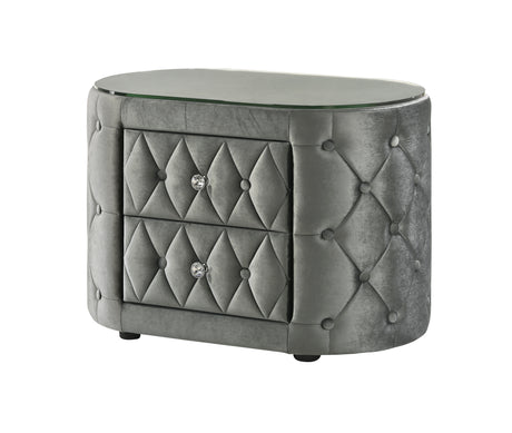Voltare Gray Nightstand from Crown Mark - Luna Furniture