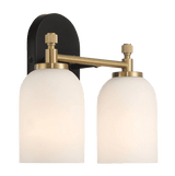 Vortex Two Lights Vanity in Traditional Style for Over Bathroom Mirror Wall Sconce 12.25"W × 10.125"H × 5.5"E With White Frosted Glass from Ashcroft Furniture - Luna Furniture
