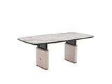 Voyance Cream/Black Dining Room Set (Dining Table & 6 Dining Chair) from Furnia - Luna Furniture