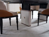 Voyance Cream/Black Dining Room Set (Dining Table & 6 Dining Chair) from Furnia - Luna Furniture