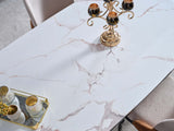 Voyance Cream/Black Dining Room Set (Dining Table & 6 Dining Chair) from Furnia - Luna Furniture