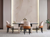 Voyance Cream/Black Dining Room Set (Dining Table & 6 Dining Chair) from Furnia - Luna Furniture