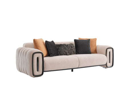 Voyance 4-pieces (2 Four Seat Sofa & 2 Chair) Livingroom Set in Beige from Furnia - Luna Furniture