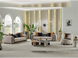 Voyance 4-pieces (2 Four Seat Sofa & 2 Chair) Livingroom Set in Beige from Furnia - Luna Furniture